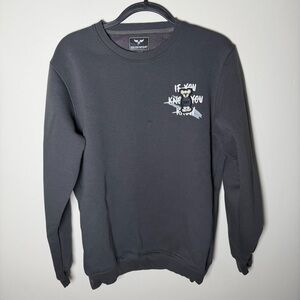 DX IXI Sport Hoodie – Dark Gray Graphic Sweatshirt Size L, Cozy & Soft